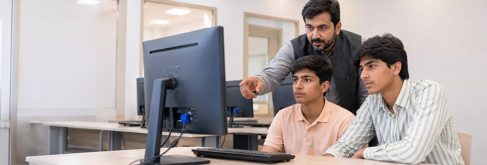 Students in a SuperTech classroom